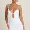 Vestito corto con cut-out e schiena scoperta Eartha in bianco Vestito corto con cut-out e schiena scoperta Eartha in bianco