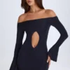 Vestito corto con spalle scoperte e cut-out Madelina in nero Vestito corto con spalle scoperte e cut-out Madelina in nero