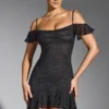 Vestito corto con spalle scoperte e decorazioni Beaufort in nero Vestito corto con spalle scoperte e decorazioni Beaufort in nero