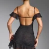 Vestito corto con spalle scoperte e decorazioni Beaufort in nero Vestito corto con spalle scoperte e decorazioni Beaufort in nero