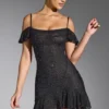 Vestito corto con spalle scoperte e decorazioni Beaufort in nero Vestito corto con spalle scoperte e decorazioni Beaufort in nero