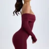 Vestito corto con spalle scoperte Oriana in Modal, colore rosso vino Vestito corto con spalle scoperte Oriana in Modal, colore rosso vino