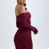 Vestito corto con spalle scoperte Oriana in Modal, colore rosso vino Vestito corto con spalle scoperte Oriana in Modal, colore rosso vino