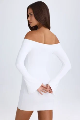 Vestito corto con spalline e cut-out Madelina in bianco