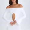 Vestito corto con spalline e cut-out Madelina in bianco Vestito corto con spalline e cut-out Madelina in bianco
