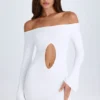 Vestito corto con spalline e cut-out Madelina in bianco Vestito corto con spalline e cut-out Madelina in bianco