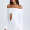 Vestito corto con spalline e cut-out Madelina in bianco Vestito corto con spalline e cut-out Madelina in bianco