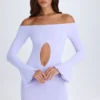 Vestito corto con spalline e cut-out Madelina in lilla tenue Vestito corto con spalline e cut-out Madelina in lilla tenue