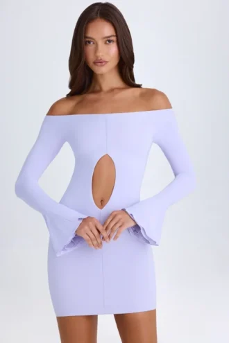 Vestito corto con spalline e cut-out Madelina in lilla tenue Vestito corto con spalline e cut-out Madelina in lilla tenue