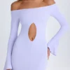 Vestito corto con spalline e cut-out Madelina in lilla tenue Vestito corto con spalline e cut-out Madelina in lilla tenue