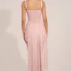 Vestito corto drappeggiato con corpetto a bustino Reeva in rosa cipria