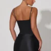 Vestito corto drappeggiato con corsetto Lovella in nero