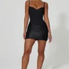 Vestito corto drappeggiato con corsetto Lovella in nero