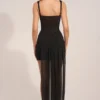 Vestito corto drappeggiato con corsetto Reeva in nero