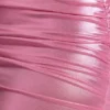 Vestito corto in jersey metallizzato a maniche lunghe Layla in rosa