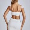 Vestito corto in raso con cut-out Rialta in avorio
