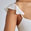 Vestito corto in raso con cut-out Rialta in avorio