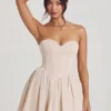 Vestito corto in tulle con corsetto Emeline in avorio