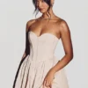 Vestito corto in tulle con corsetto Emeline in avorio