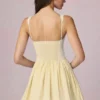 Vestito corto Marissa con dettaglio fiocco e linea ad A a righe giallo limone Vestito corto Marissa con dettaglio fiocco e linea ad A a righe giallo limone