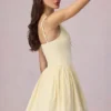 Vestito corto Marissa con dettaglio fiocco e linea ad A a righe giallo limone Vestito corto Marissa con dettaglio fiocco e linea ad A a righe giallo limone