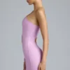 Vestito corto monospalla con cut-out metallico Zanab in rosa violetto