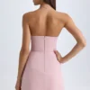 Vestito corto senza spalline Arta con struttura a tulipano in rosa malva