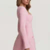 Vestito corto strutturato Tacita con scollo a cuore in rosa tenue