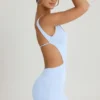 Vestito corto svasato con cut-out Gaia in blu pervinca Vestito corto svasato con cut-out Gaia in blu pervinca