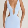 Vestito corto svasato con cut-out Gaia in blu pervinca Vestito corto svasato con cut-out Gaia in blu pervinca