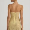 Vestito corto trasparente con decorazioni e scollo quadrato Averie in giallo Vestito corto trasparente con decorazioni e scollo quadrato Averie in giallo