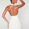Vestito corto Versailles con scollo profondo e decorazioni in bianco