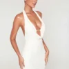 Vestito corto Versailles con scollo profondo e decorazioni in bianco