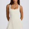 Vestito da tennis plissettato con schiena scoperta Soft Active in avorio