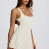 Vestito da tennis plissettato con schiena scoperta Soft Active in avorio