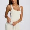 Vestito da tennis plissettato con schiena scoperta Soft Active in avorio