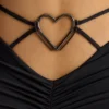 Vestito Demelza a maniche lunghe con scollo a cuore in nero Vestito Demelza a maniche lunghe con scollo a cuore in nero