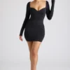 Vestito Demelza a maniche lunghe con scollo a cuore in nero Vestito Demelza a maniche lunghe con scollo a cuore in nero