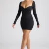 Vestito Demelza a maniche lunghe con scollo a cuore in nero Vestito Demelza a maniche lunghe con scollo a cuore in nero