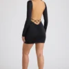 Vestito Demelza a maniche lunghe con scollo a cuore in nero Vestito Demelza a maniche lunghe con scollo a cuore in nero