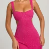 Vestito Emilion con cut-out decorato in fucsia Vestito Emilion con cut-out decorato in fucsia