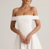 Vestito Jaida in modal con spalle scoperte e linea ad A, bianco Vestito Jaida in modal con spalle scoperte e linea ad A, bianco