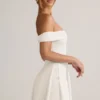 Vestito Jaida in modal con spalle scoperte e linea ad A, bianco Vestito Jaida in modal con spalle scoperte e linea ad A, bianco