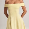 Vestito Jaida in modal con spalle scoperte e linea ad A in color sorbetto al limone Vestito Jaida in modal con spalle scoperte e linea ad A in color sorbetto al limone