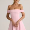 Vestito Jaida in modal con spalle scoperte e linea ad A in rosa confetto Vestito Jaida in modal con spalle scoperte e linea ad A in rosa confetto