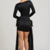 Vestito Karelyn con fiocco e arricciature in nero Vestito Karelyn con fiocco e arricciature in nero