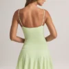 Vestito Kelbie in modal con ruches e linea ad A in verde salvia Vestito Kelbie in modal con ruches e linea ad A in verde salvia