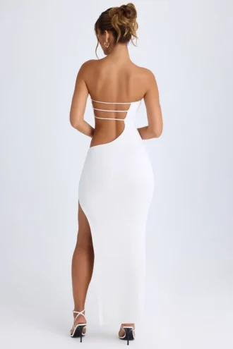 Vestito lungo a fascia con cut-out Kaikoa in bianco
