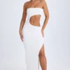 Vestito lungo a fascia con cut-out Kaikoa in bianco Vestito lungo a fascia con cut-out Kaikoa in bianco