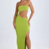 Vestito lungo a fascia con cut-out Kaikoa in verde pera Vestito lungo a fascia con cut-out Kaikoa in verde pera